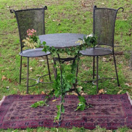 Table Chairs Rustic Ceremony