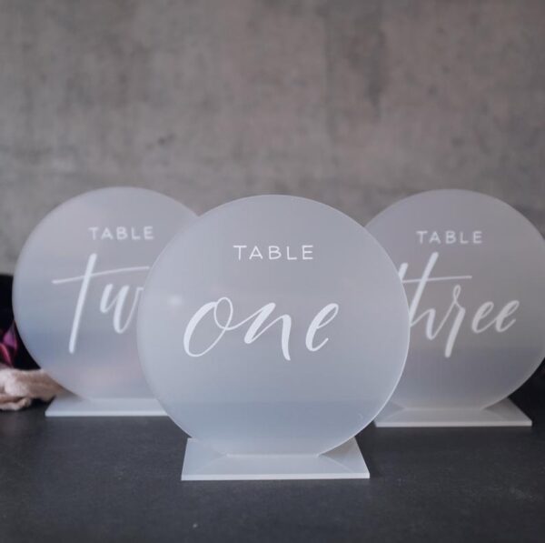 Table Number Round Frosted