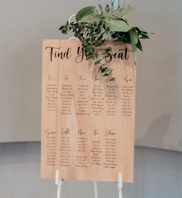 Table Seating Chart Wood