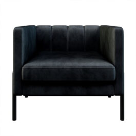 Black velvet armchair