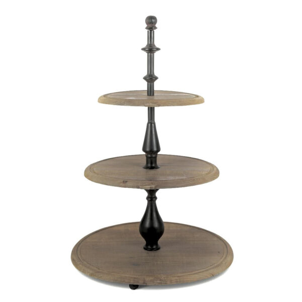 Three tiered wooden stand